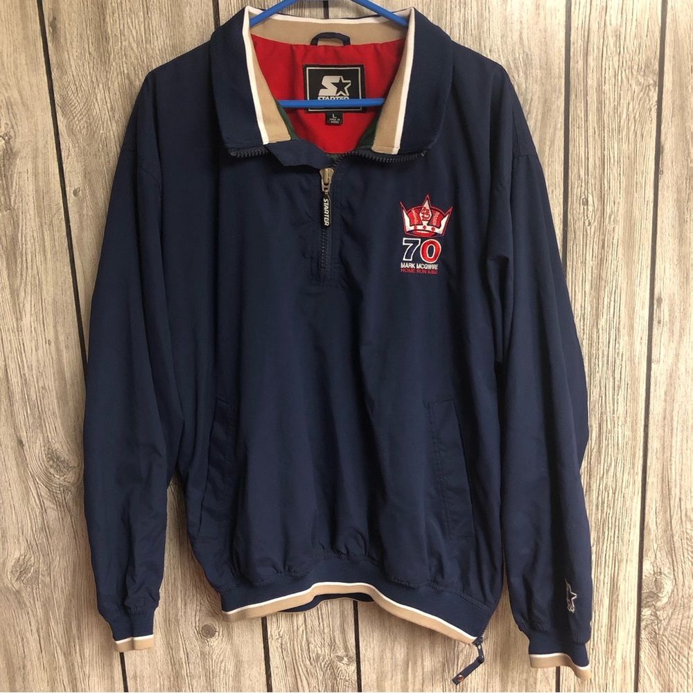 MLB St Louis Cardinals Mark McGwire Home Run King Starter Jacket Size Large 1998